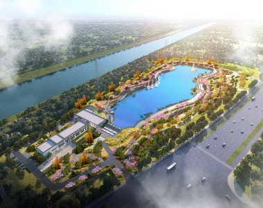 肥西派河“引江濟淮”調蓄池周邊綠化景觀